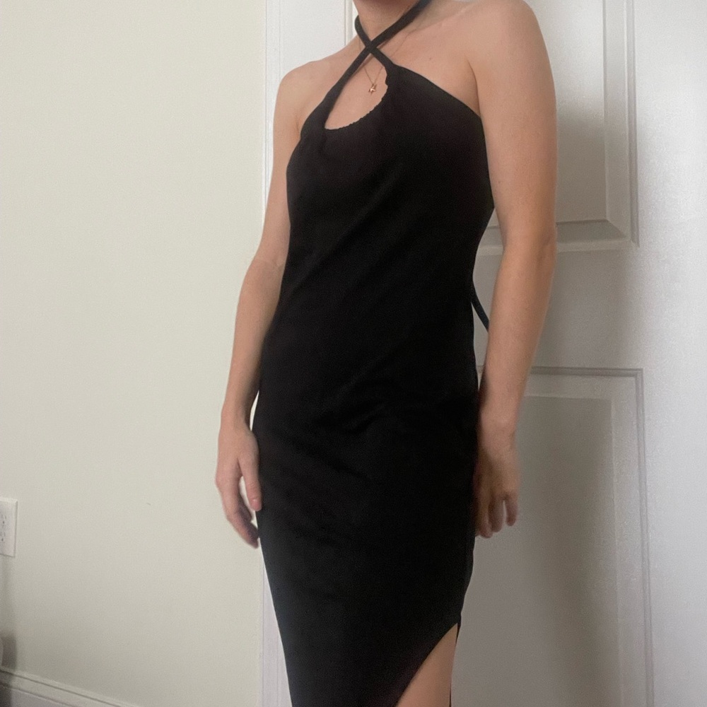 PROENZA SCHOULER White Label halterneck jersey black midi dress